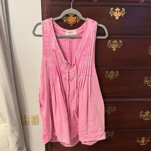 Pink Denim Romper